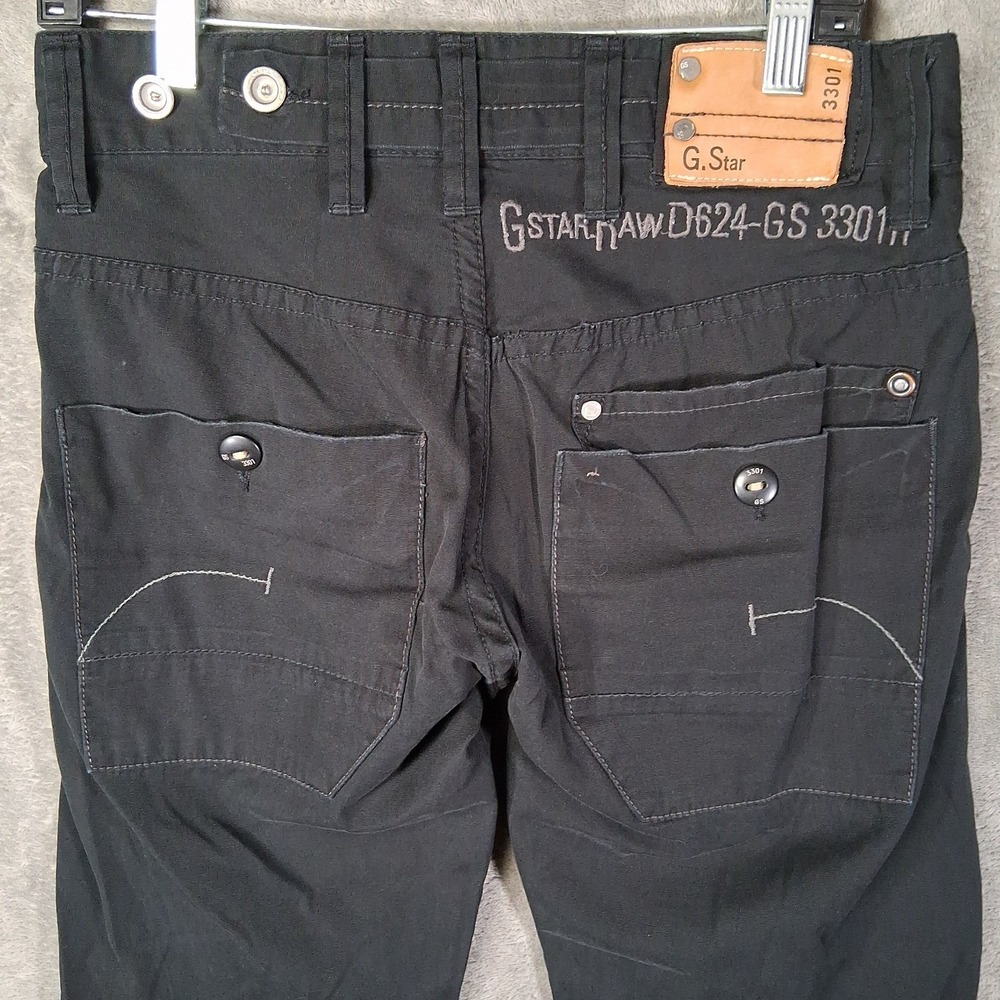 G Star Raw Army Radar Straight Pants Men Size 31x34 Black Button Fly 8 Pockets - Picture 6 of 9